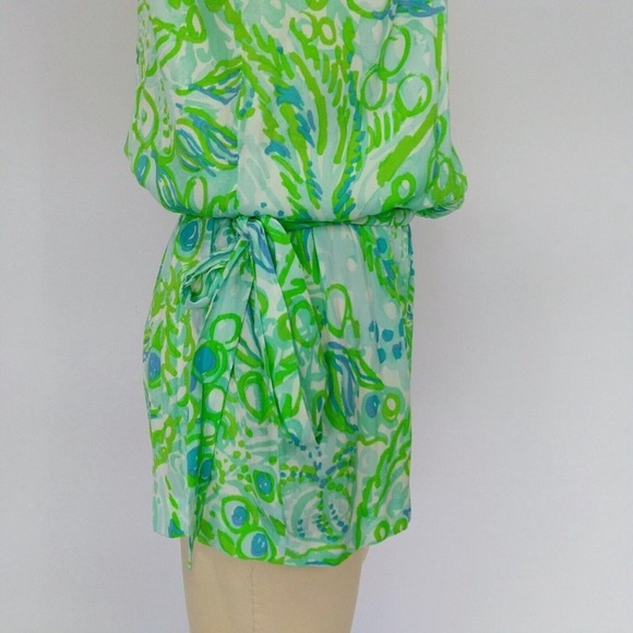 Lilly Pulitzer Deanna Romper XS Any Fins Possible Green and Blue - Picture 5 of 9